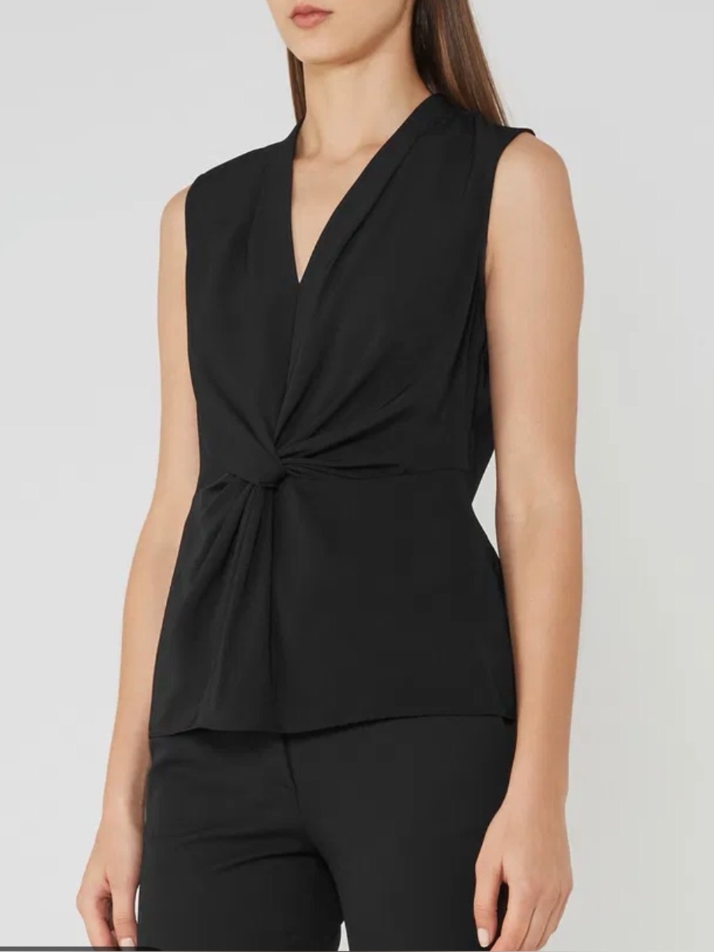 Reiss Farah Twist front top sleeveless black
